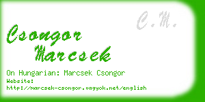 csongor marcsek business card